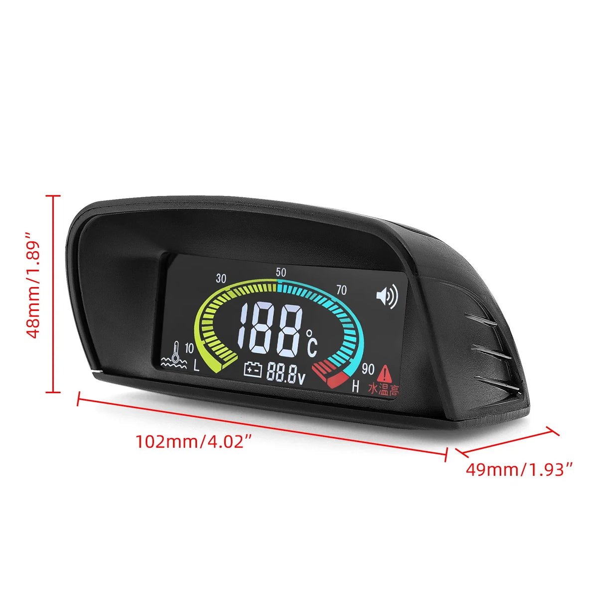 HD Universal Water Temperature Voltmeter Gauge | 2 in 1 Digital Car Gauge with Temp Sensor 10mm MyPetiteCar.com
