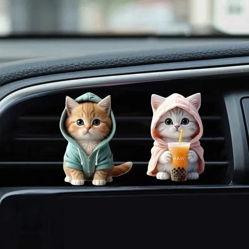 Cat Car Vent Clip Air Freshener Diffuser | Pink or Green