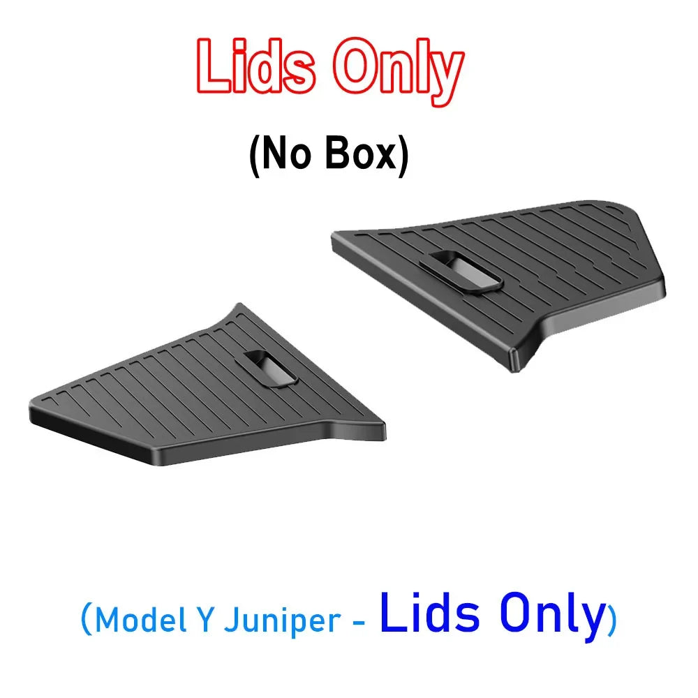 USVOTOV Tesla Model Y Juniper 2025 Trunk Organizer – TPE Rear Trunk Side Storage Bins MyPetiteCar.com