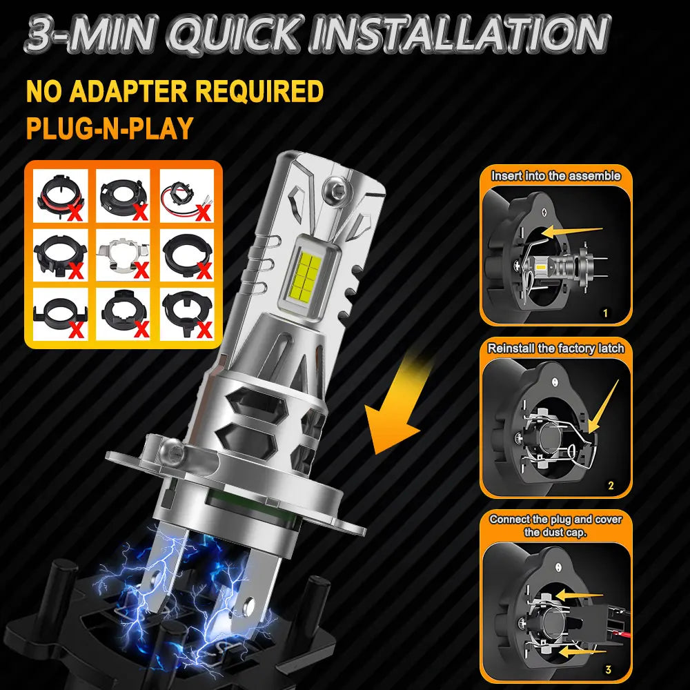 H7 H4 LED Canbus Headlight Bulb 1000W Ultra Powerful Spotlight Motorcycle Lamp Ampoule LED H7 High Power Turbo Automobile Lights MyPetiteCar.com