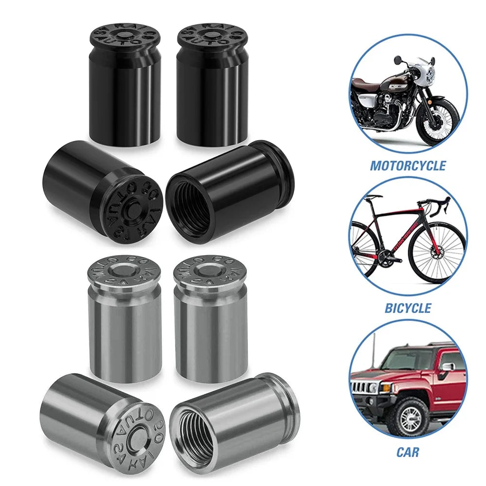 4PCS Tire Valve Stem Caps | Universal Leak Proof Stem Covers for Car SUV Truck Bicycle Motorcycles MyPetiteCar.com