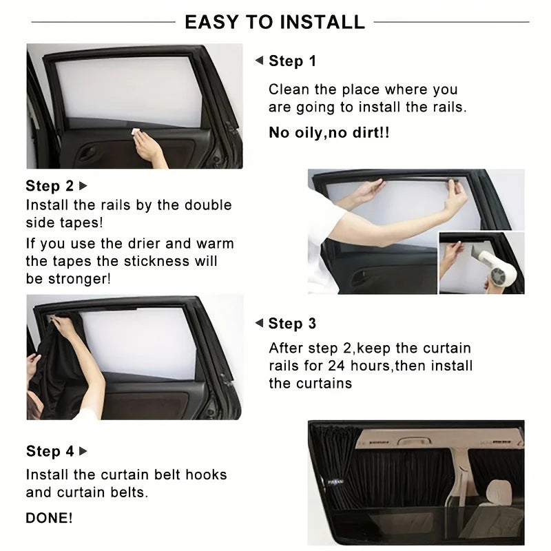 Car Window Shades 2pcs Universal Foldable Sun Visor UV Protection MyPetiteCar.com