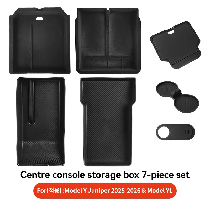 For Tesla Model 3/Y/Highland/Juniper 2026 Center Armrest Hidden Storage Box | Cup Holder Console Organizer MyPetiteCar.com