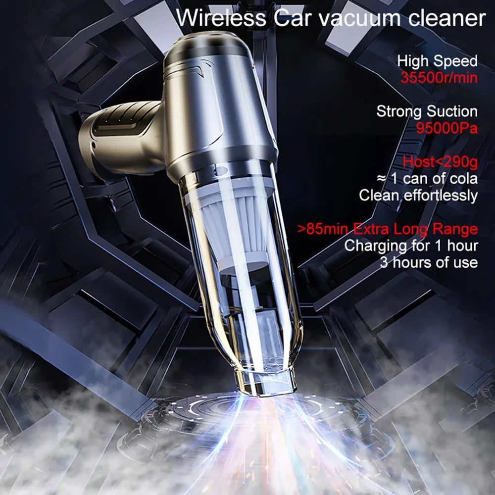Wireless Car Vacuum Cleaner 95000PA | Cordless Handheld with Blower MyPetiteCar.com