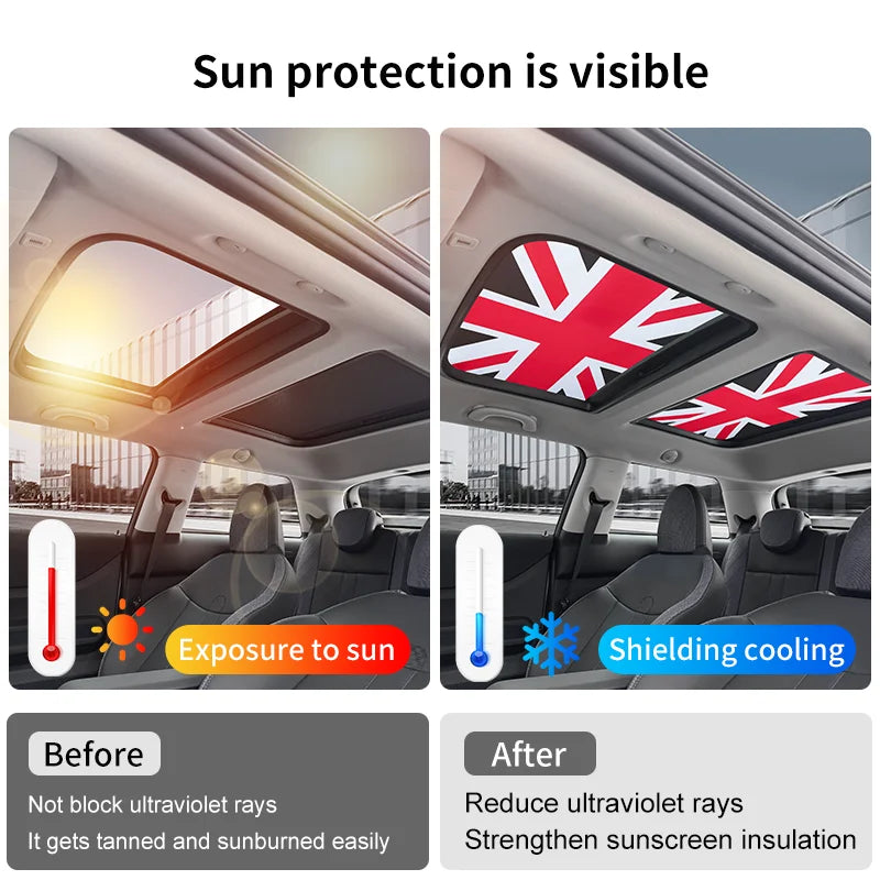Mini Cooper Sunroof Sunshade Cover | UV Protection Heat Shield Foldable