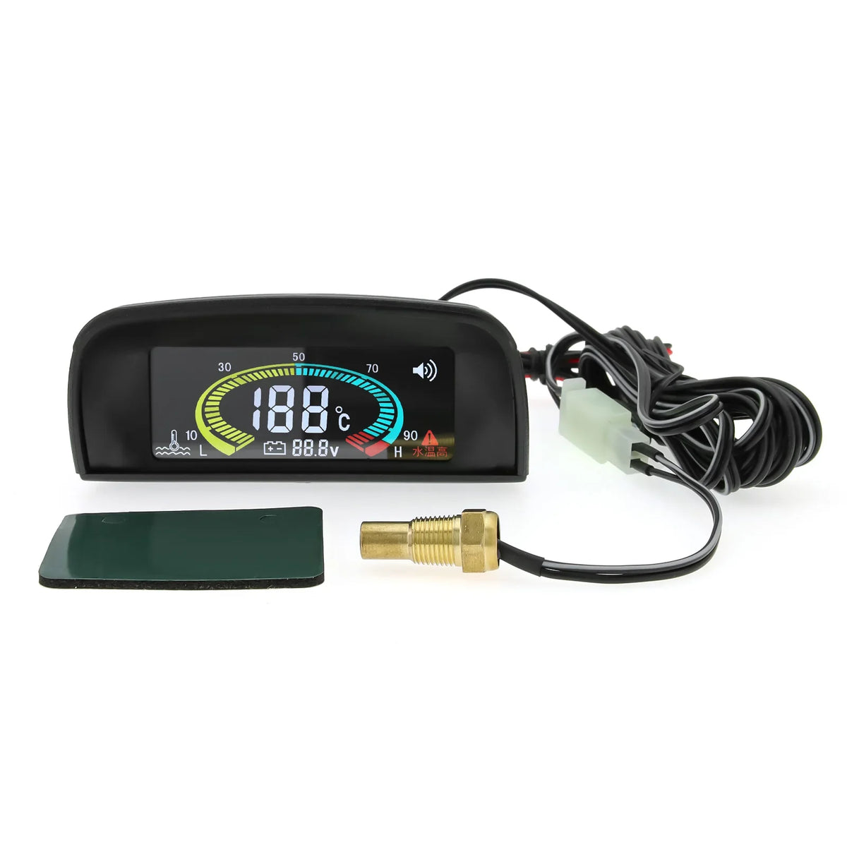 HD Universal Water Temperature Voltmeter Gauge | 2 in 1 Digital Car Gauge with Temp Sensor 10mm MyPetiteCar.com
