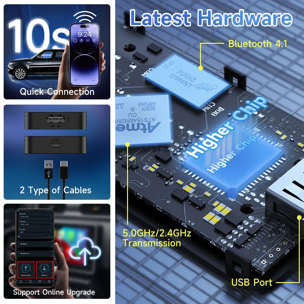 CarlinKit 5.0 Wireless Android Auto & CarPlay Adapter | 2Air & CP2A for OEM Cars MyPetiteCar.com