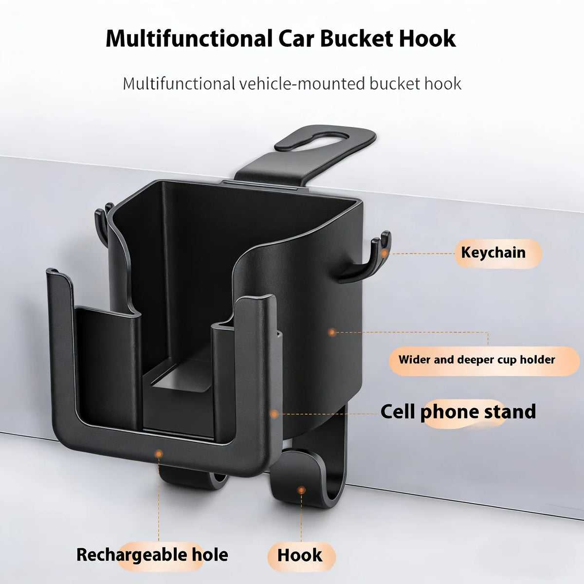 Car Seat Backrest Storage Rack with Cup Holder and Hooks | Space-Saving Car Organizer MyPetiteCar.com