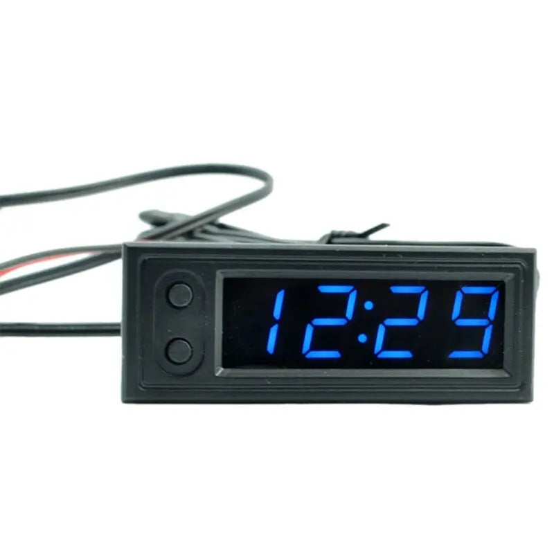 12V 3in1 Vehicle Car Kit Thermometer with Voltmeter and Clock | LED Digital Display