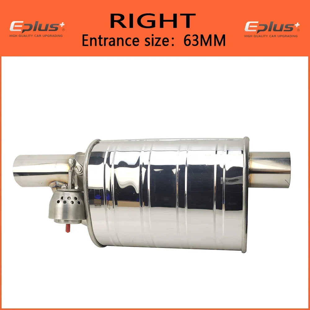 EPLUS Stainless Steel Remote Control Exhaust Vacuum Valve | Variable Silencer for Universal 51 63 76 mm Pipes
