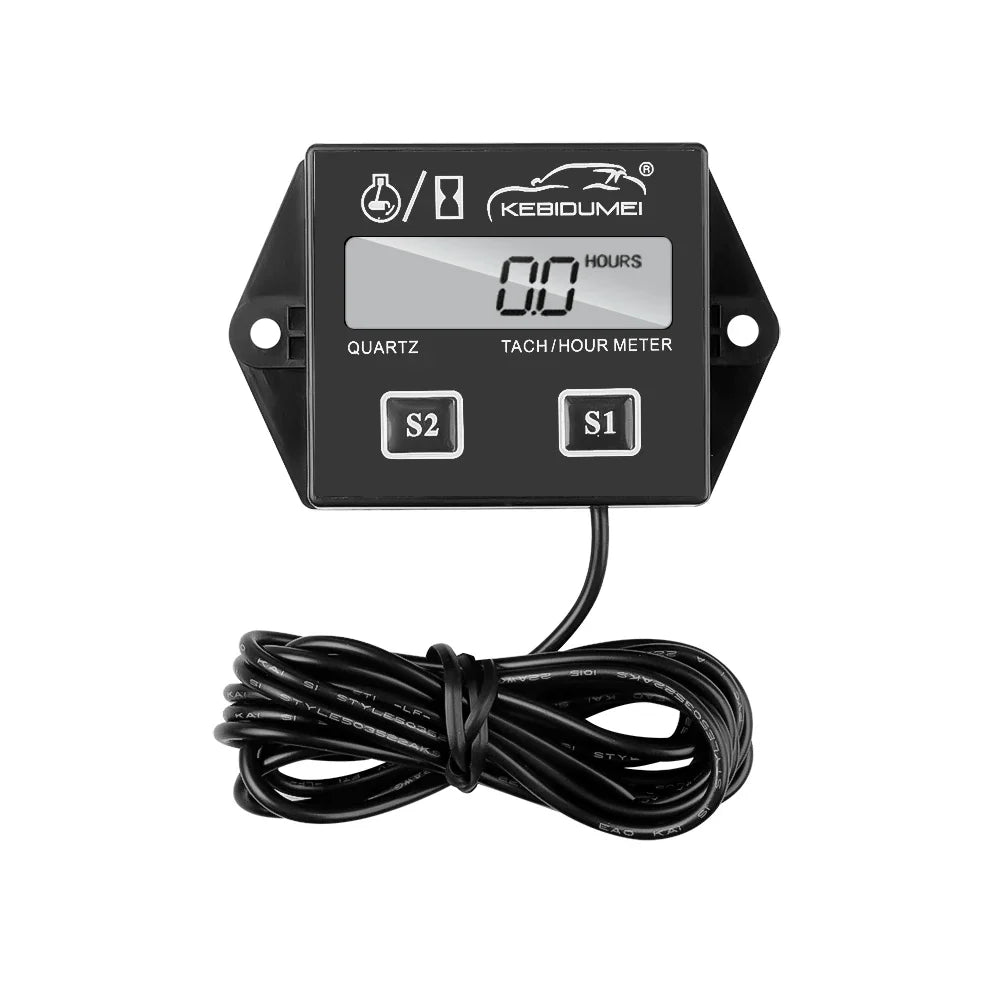 Digital Tach Hour Meter | Inductive Clip Style Waterproof Tachometer for Motorcycle Chainsaw Gasoline Engine MyPetiteCar.com