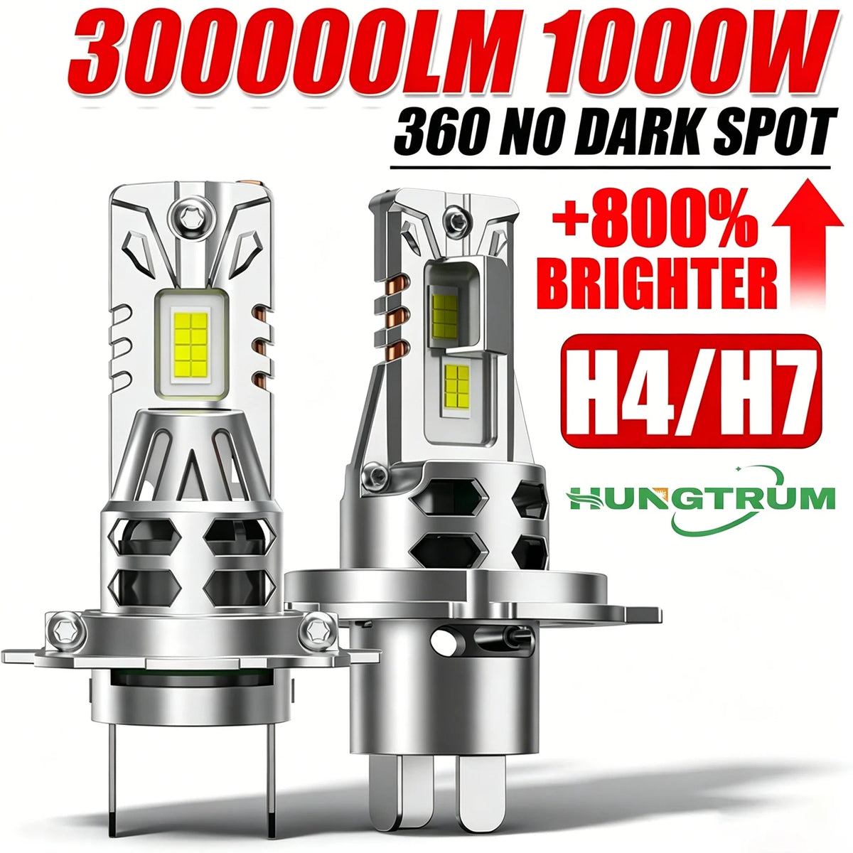 H7 H4 LED Canbus Headlight Bulb 1000W Ultra Powerful Spotlight Motorcycle Lamp Ampoule LED H7 High Power Turbo Automobile Lights MyPetiteCar.com