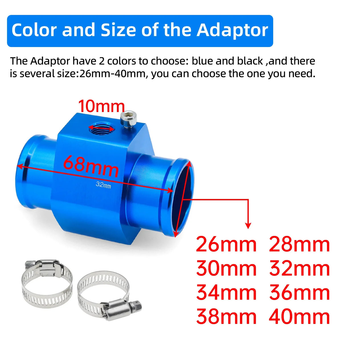 2 In 1 Car Water Temperature and Voltage Gauge | Digital LCD Display with 1/8 NPT Sensor Adapter