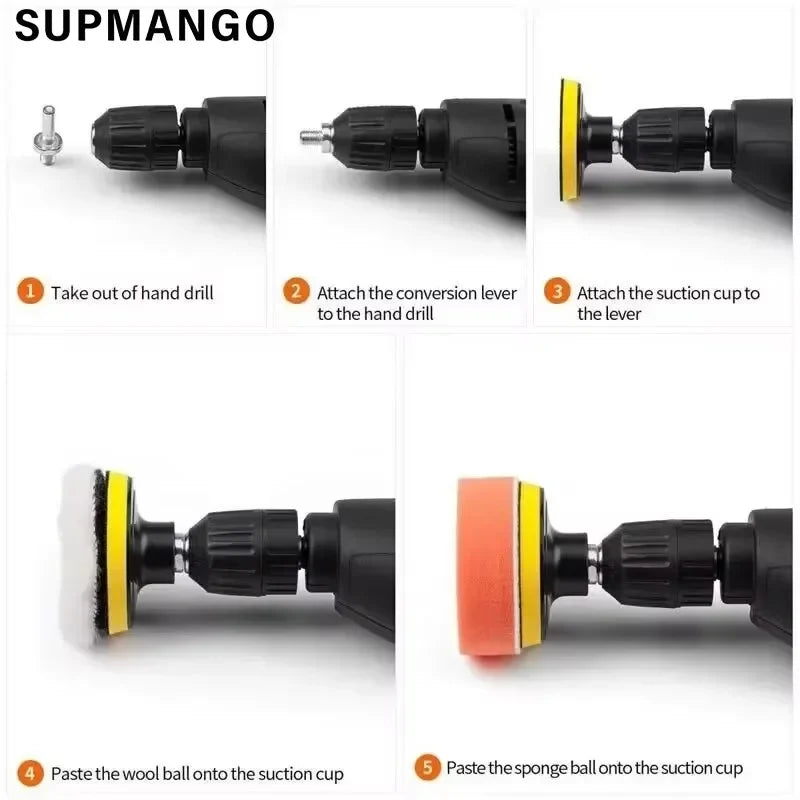 3 Inch Car Polishing Kit | Foam Sponge Buffing Pads for Drill MyPetiteCar.com