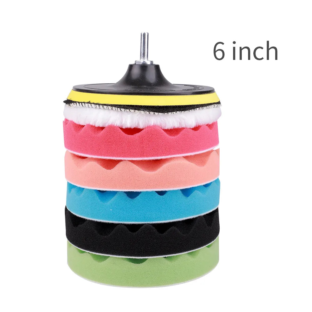 8-Piece Car Polishing Pad Kit, 3, 5, 7 Inch Sponge Buffing Discs