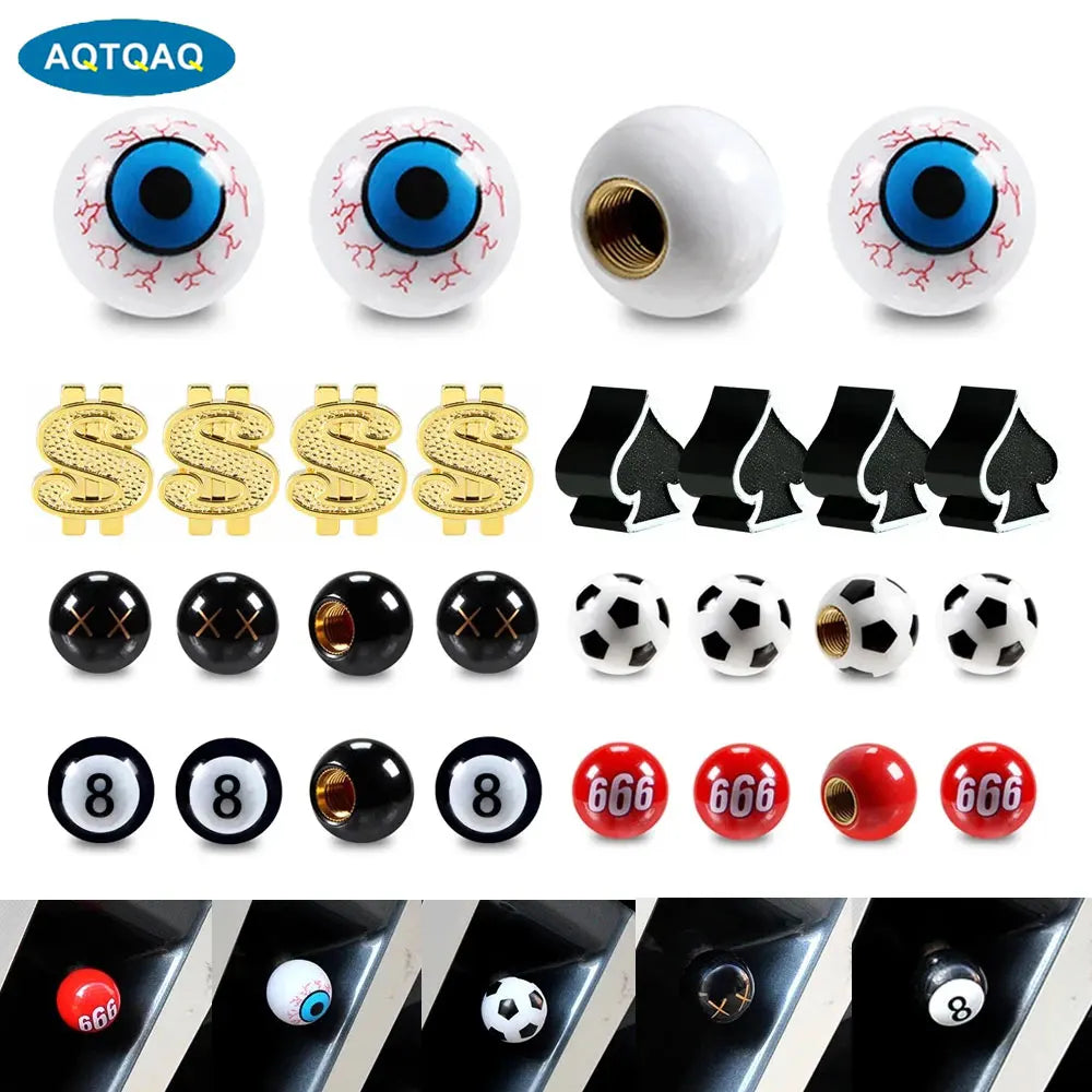 4Pcs Universal Cross Tire Valve Caps | Car Truck SUV Motorcycle Dust Cover MyPetiteCar.com