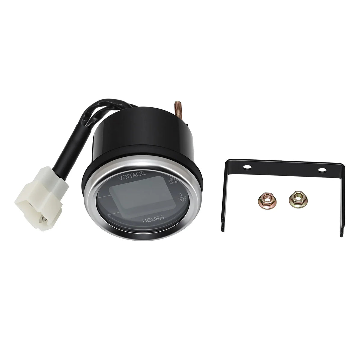 DC 12V 24V 52mm Car Voltage Gauge | LED Digital Voltmeter with Hour Meter MyPetiteCar.com