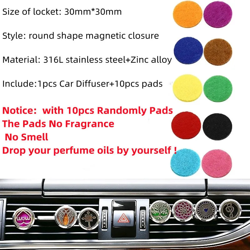 Refillable Car Air Freshener Clip | Stainless Steel Vent Diffuser Locket MyPetiteCar.com