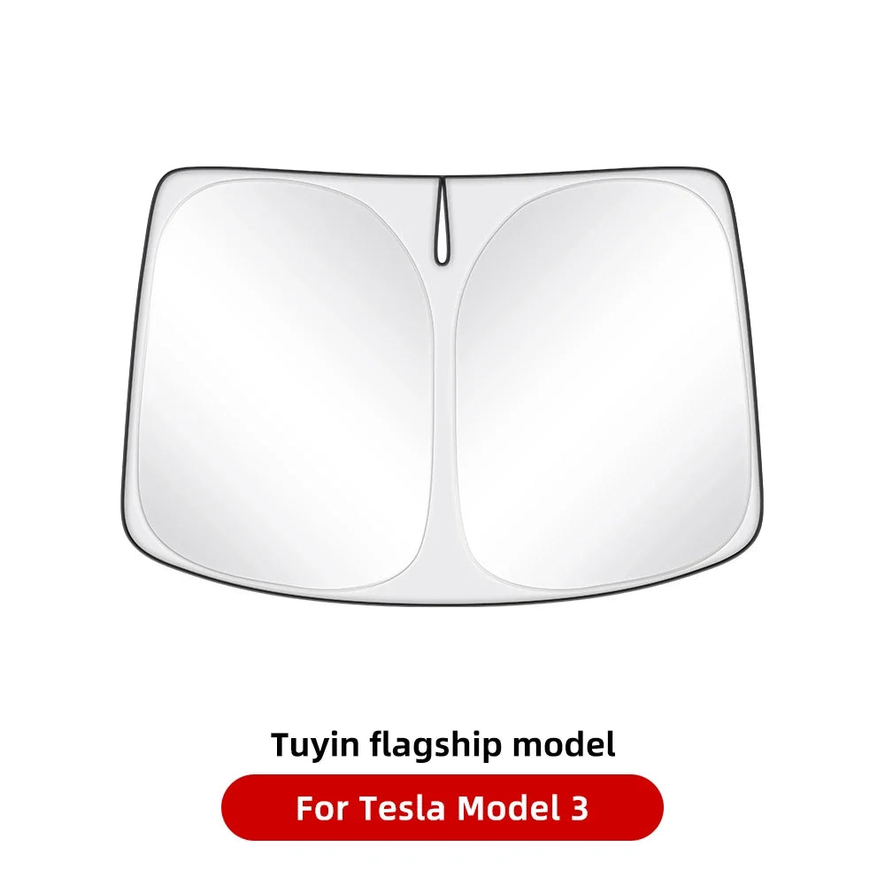 Tesla Model Y 3 Front Window Sunshade | UV Protection Glass Roof Skylight Visor MyPetiteCar.com