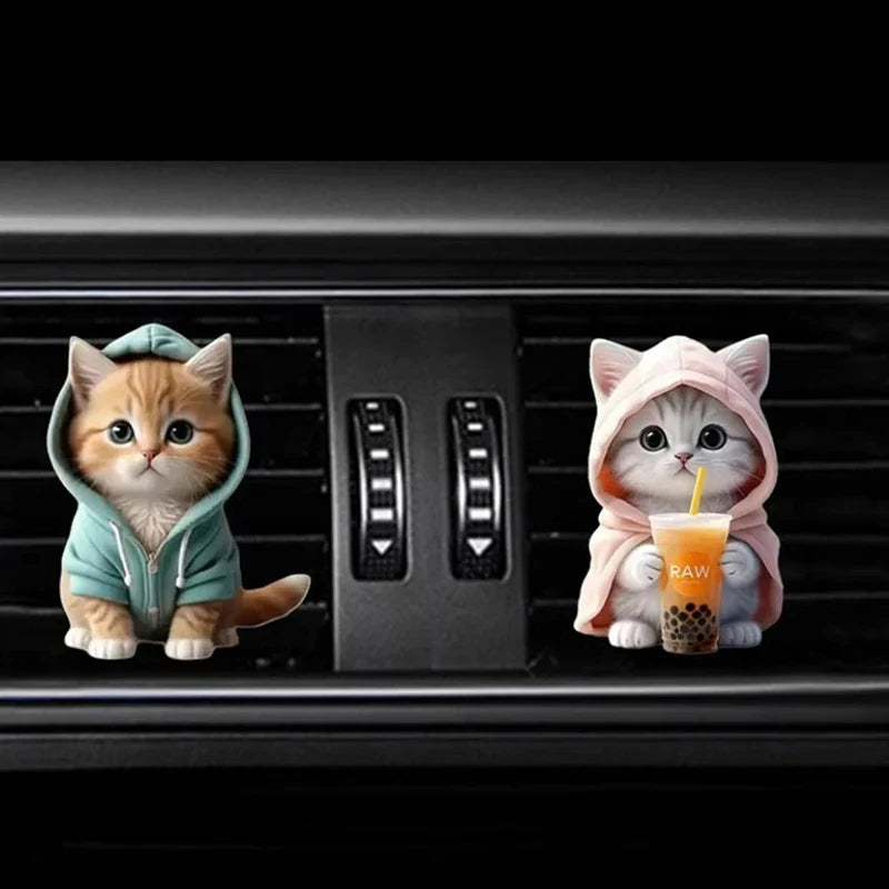 Cat Car Vent Clip Air Freshener Diffuser | Pink or Green