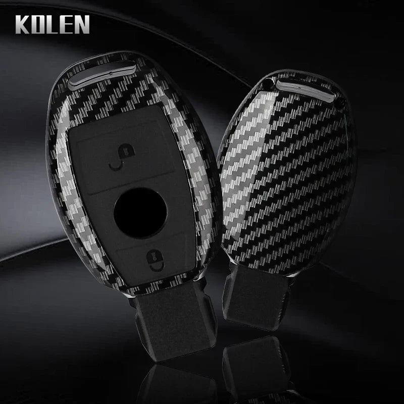 ABS Carbon Fiber Style Car Key Case Cover For Mercedes Benz A B C E Class GLS GLA GLK GLC CLS CLA AMG W204 W205 W212 W463 W176 MyPetiteCar.com