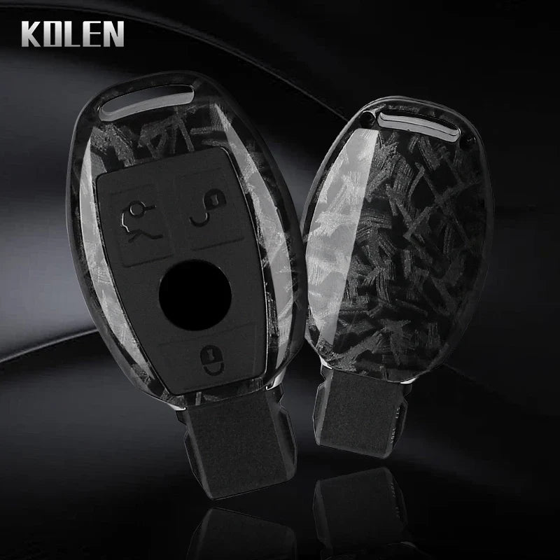 ABS Carbon Fiber Style Car Key Case Cover For Mercedes Benz A B C E Class GLS GLA GLK GLC CLS CLA AMG W204 W205 W212 W463 W176 MyPetiteCar.com