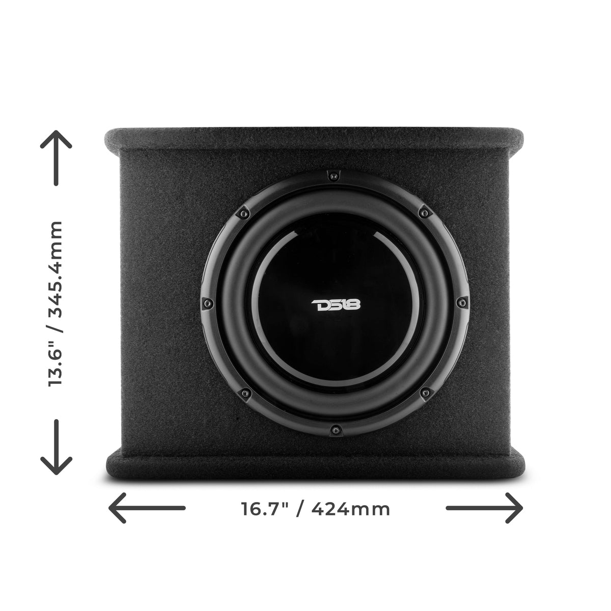 10" Loaded Amplified Shallow Subwoofer Enclosure 350 Watts Rms DS18