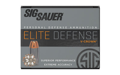 Sig Sauer Elite Performance V-Crown Ammunition |  380ACP |  90 Grain |  Jacketed Hollow Point |  20 Round Box