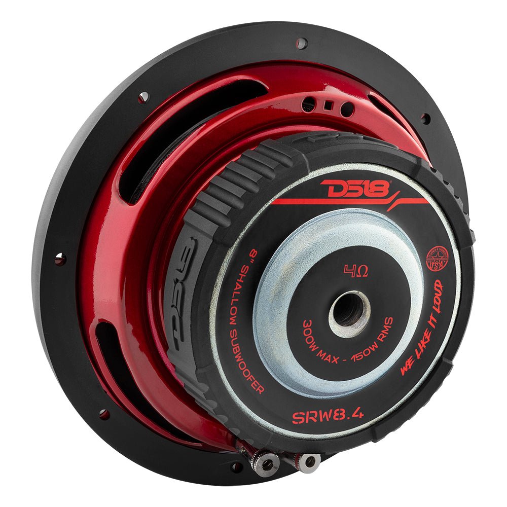SRW Shallow-Mount 8" Subwoofer 150 Watts Rms SVC 4-Ohm DS18
