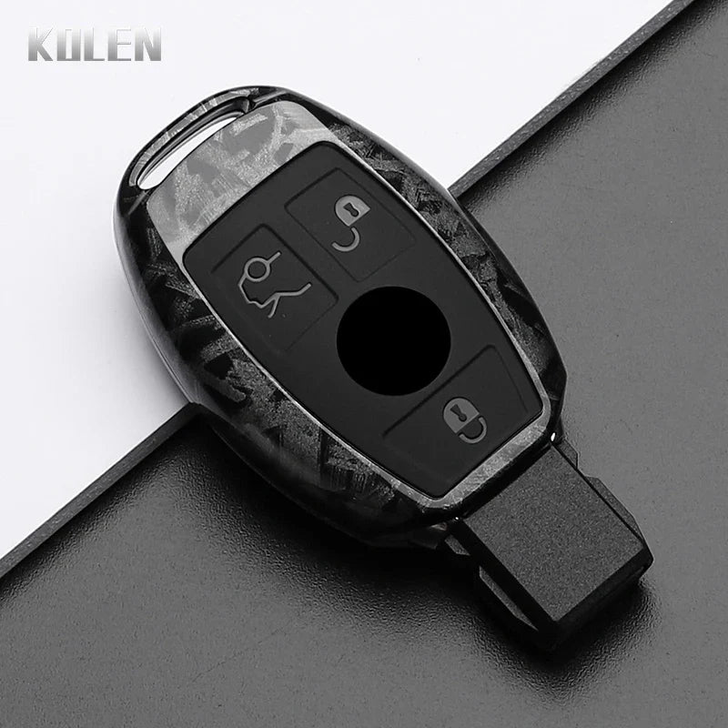 ABS Carbon Fiber Style Car Key Case Cover For Mercedes Benz A B C E Class GLS GLA GLK GLC CLS CLA AMG W204 W205 W212 W463 W176 MyPetiteCar.com