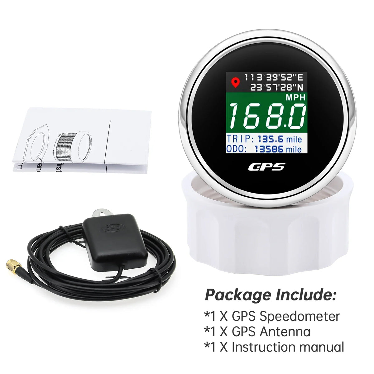 52mm 12V 24V Digital GPS Speedometer | Motor Boat Car RV Speed Meter