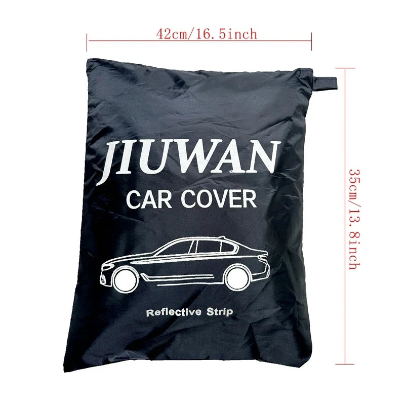 Full Car Cover with Reflective Strips | Black, Dustproof, Sunshade, Universal Fit MyPetiteCar.com