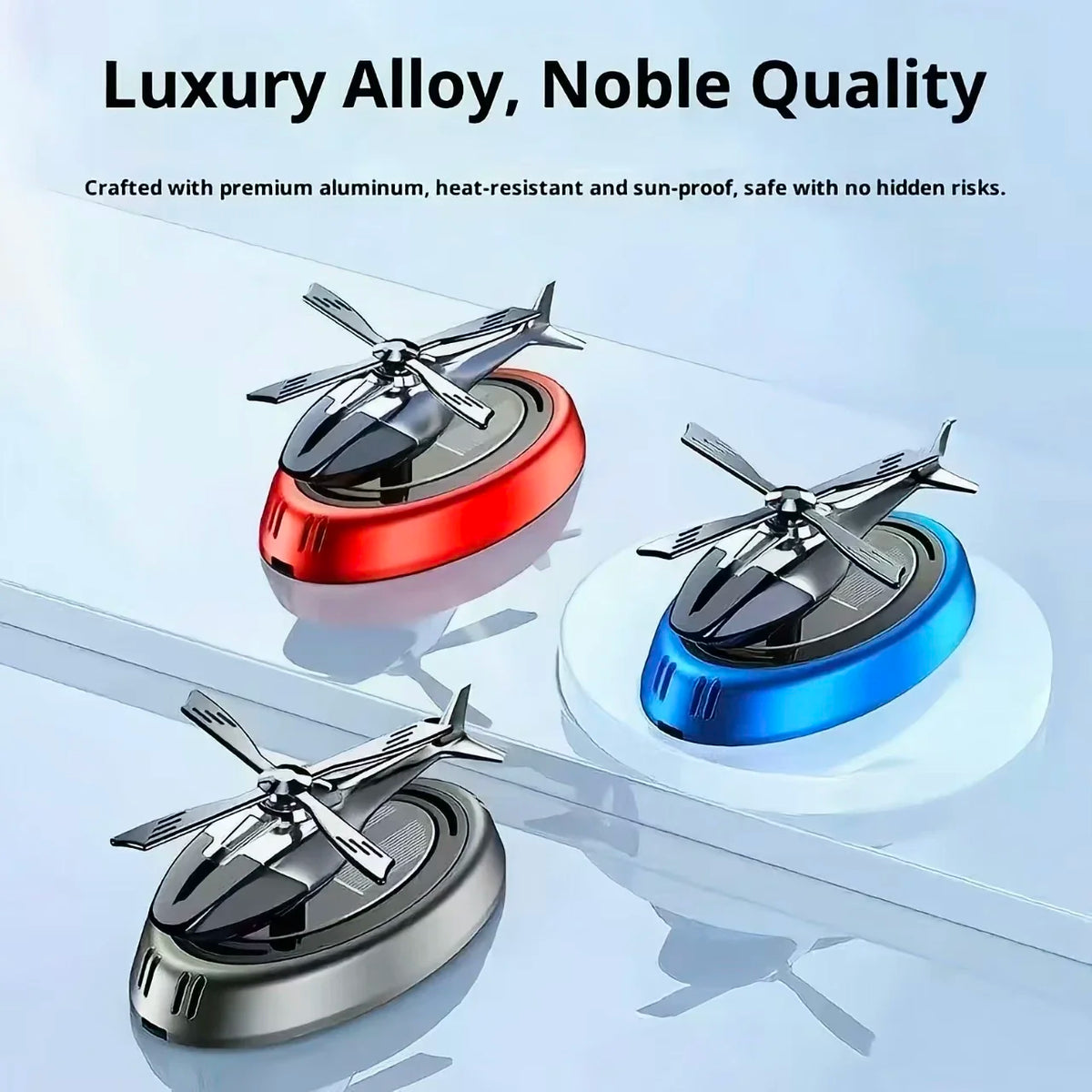 Solar Helicopter Car Air Freshener Dashboard Perfume Diffuser