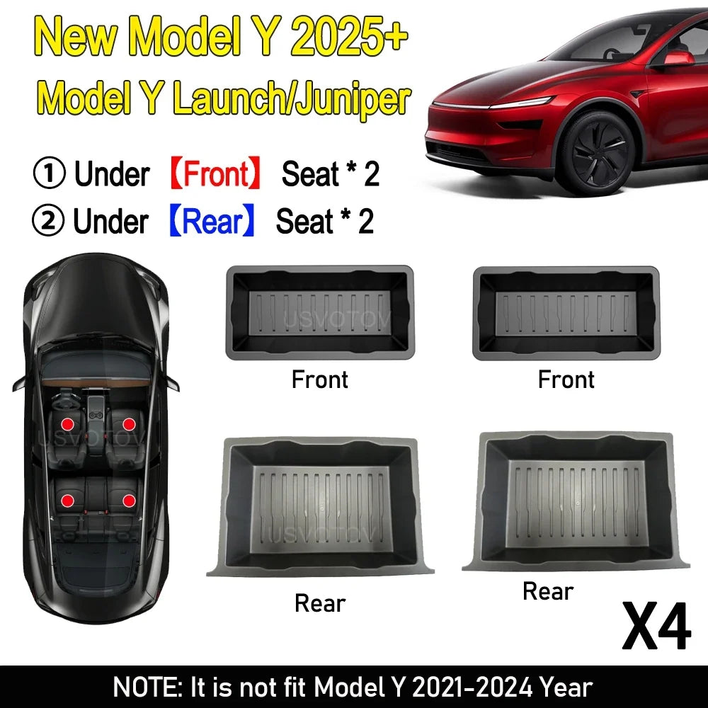 Organizer Bins Front / Rear / Full Set for Tesla Model Y Juniper 2025+