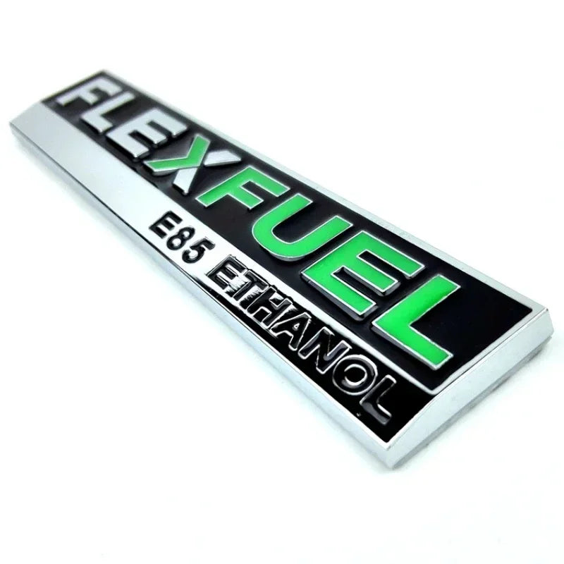 Car FLEX FUEL Universal model clean energy car stickers personalized metal modified car logo 3D Metal logo MyPetiteCar.com