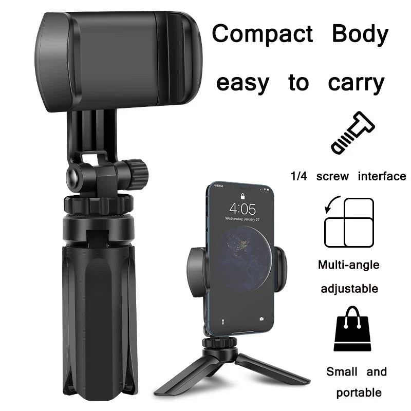 Phone Holder Portable Tripod Foldable Desktop Mobile Phone Stand Rotatable Selfie Holding Live Video Camera Stabilizer Bracke