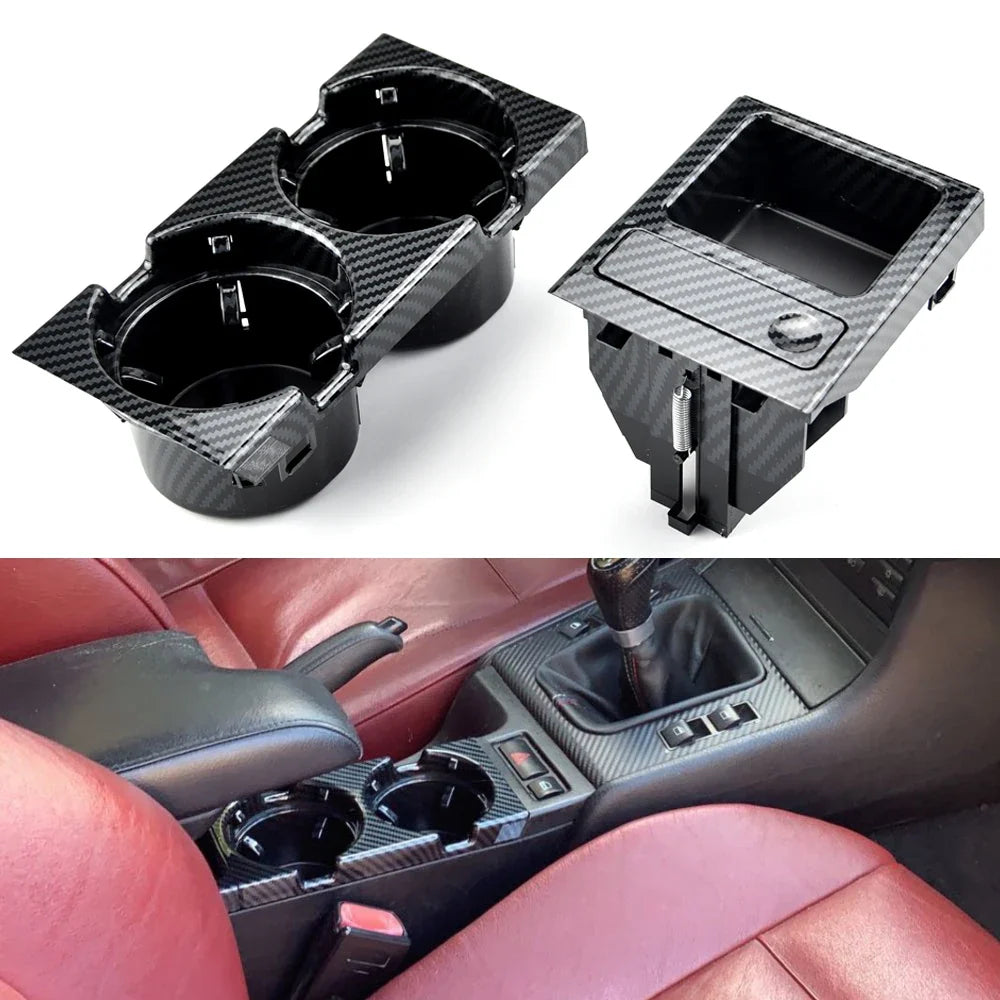 Double Hole Car Center Console Storage Box with Cup Holder | For BMW E46 1999-2006 MyPetiteCar.com