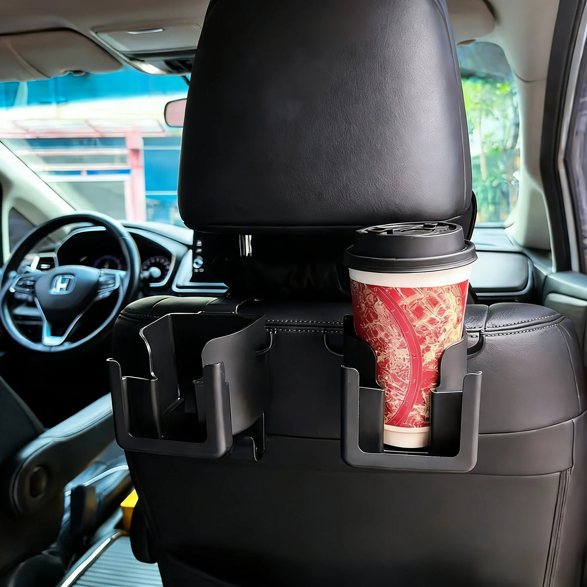 Car Seat Backrest Storage Rack with Cup Holder and Hooks | Space-Saving Car Organizer MyPetiteCar.com