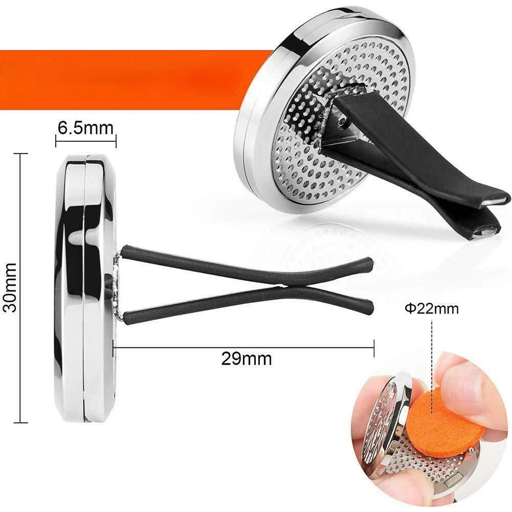 Refillable Car Air Freshener Clip | Stainless Steel Vent Diffuser Locket MyPetiteCar.com