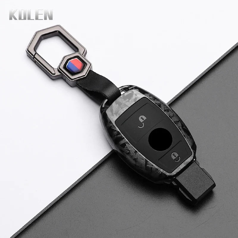 ABS Carbon Fiber Style Car Key Case Cover For Mercedes Benz A B C E Class GLS GLA GLK GLC CLS CLA AMG W204 W205 W212 W463 W176 MyPetiteCar.com