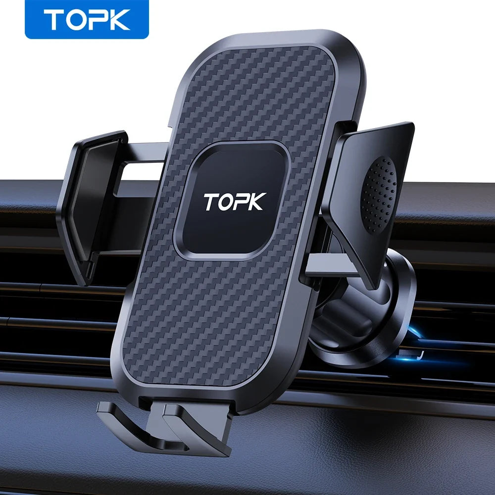 TOPK Car Phone Holder Mount | Air Vent Upgrade Auto-Locking Hook Clip MyPetiteCar.com