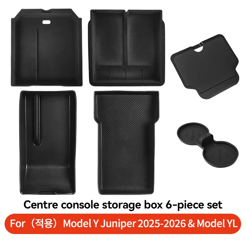 For Tesla Model 3/Y/Highland/Juniper 2026 Center Armrest Hidden Storage Box | Cup Holder Console Organizer MyPetiteCar.com