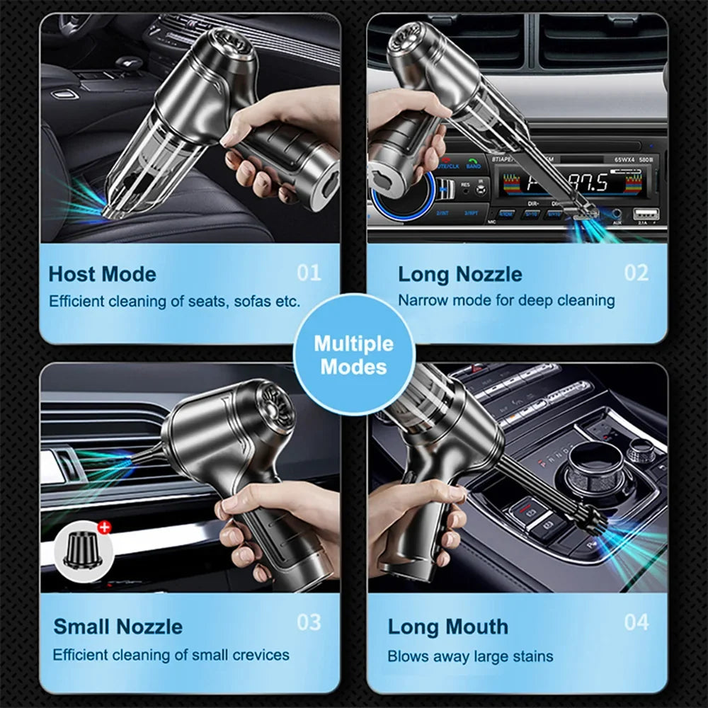 Wireless Car Vacuum Cleaner 95000PA | Cordless Handheld with Blower MyPetiteCar.com
