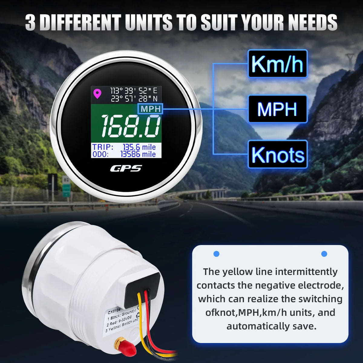 52mm Digital GPS Speedometer TFT Screen | Odometer Gauge for Boat Car Yacht MyPetiteCar.com