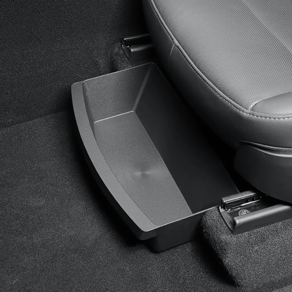 Tesla Model Y & Juniper Under Seat Hidden Storage Box | Washable TPE Drawer