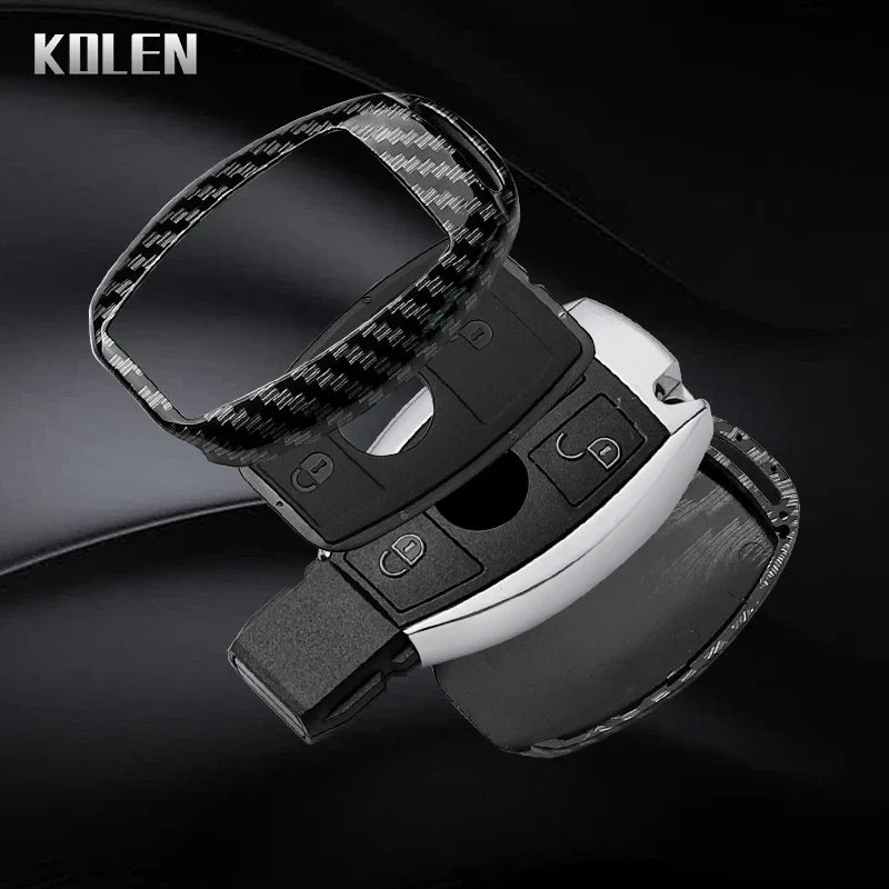 ABS Carbon Fiber Style Car Key Case Cover For Mercedes Benz A B C E Class GLS GLA GLK GLC CLS CLA AMG W204 W205 W212 W463 W176 MyPetiteCar.com
