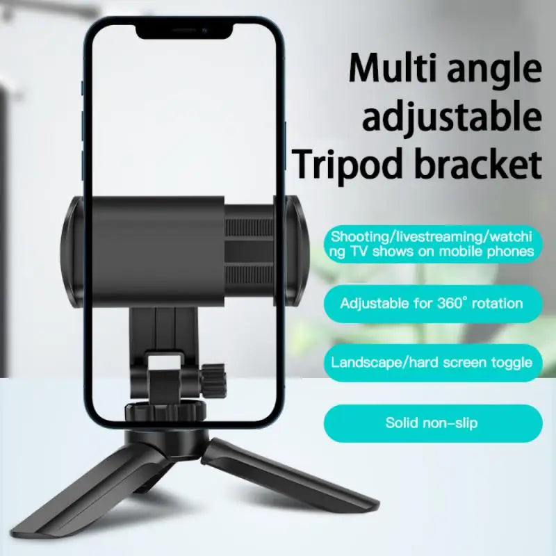 Phone Holder Portable Tripod Foldable Desktop Mobile Phone Stand Rotatable Selfie Holding Live Video Camera Stabilizer Bracke