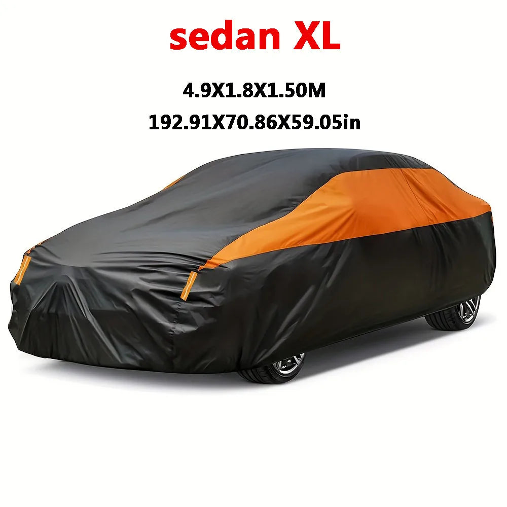 Universal Black Orange Car Cover | Waterproof Outdoor Protection for SUV Sedan MyPetiteCar.com