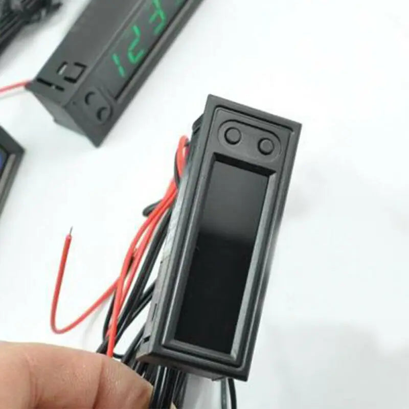12V 3in1 Vehicle Car Kit Thermometer with Voltmeter and Clock | LED Digital Display