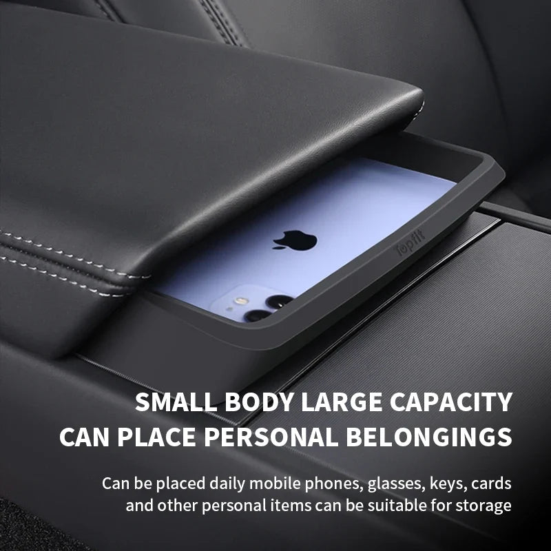 Central Armrest Storage Box for Tesla Model 3 Highland | Multi-Functional Glasses and Phone Case MyPetiteCar.com